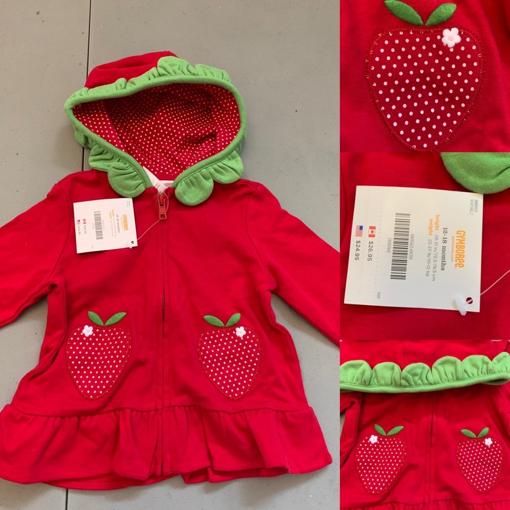 NWT Gymboree Strawberry Hoodie